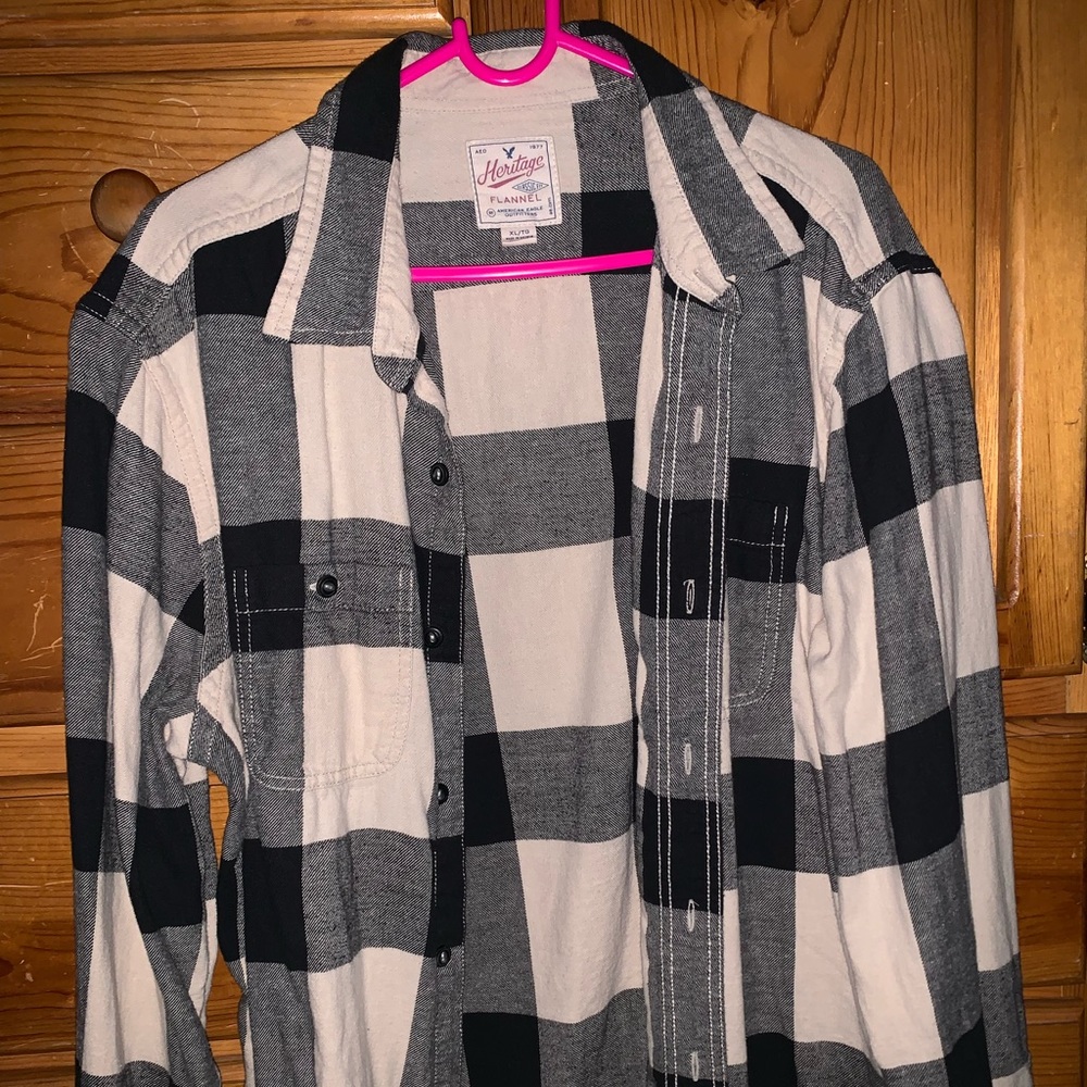 Checkered long flannel